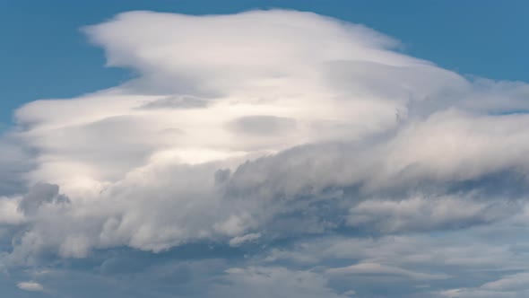 Beautiful Cloudscape, Cumulus Clouds Floating Across Blue Sky to Weather Change