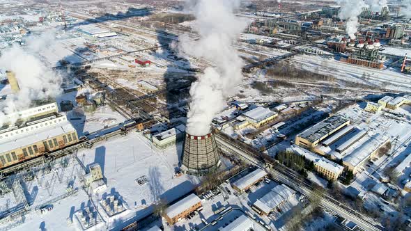 Aerial View Of Power Plant