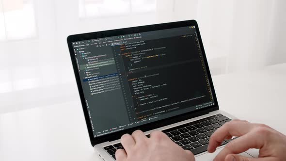 Coding on the Screen HTML Encoding and Programming on a Laptop Screen Developer Web Development alt