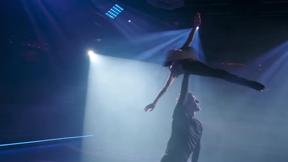 Risky Forbidden Overhead Lift in Figure Skating Slow Motion