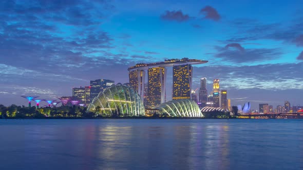 Beautiful moment of Singapore business and financial district, alt