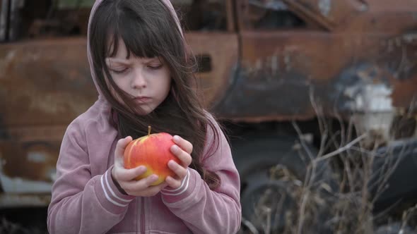Homeless Child with an Apple alt
