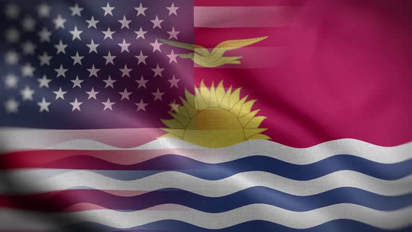 USA Kiribati Flag Loop Background 4K