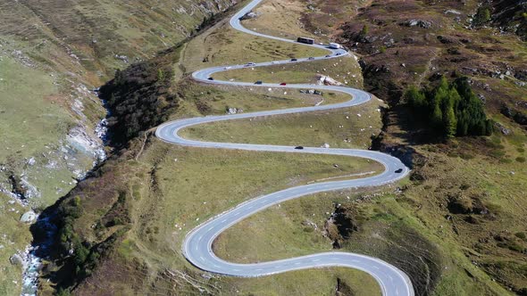 Julier Pass, Surses, Switzerland. Natural scenery in the highlands. alt