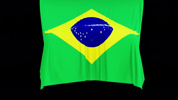 The piece of cloth falls with the flag of the State of Brazil to cover the product alt