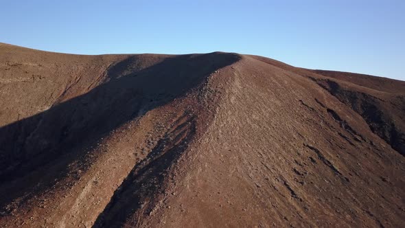 Aerial View of the Movement Going Up To the Top of the Volcano