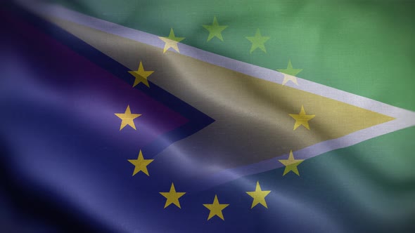 EU Guyana Flag Loop Background 4K
