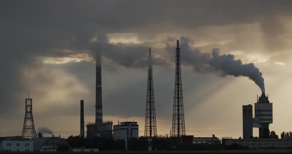 Chemical Industry Smokes Pipe Timelapse alt