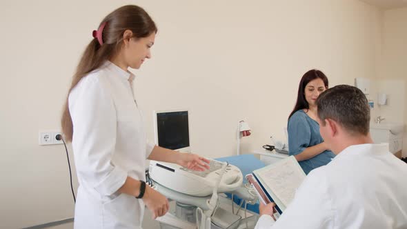 Gynecologist Doing Health Check Up for Pregnant Woman alt