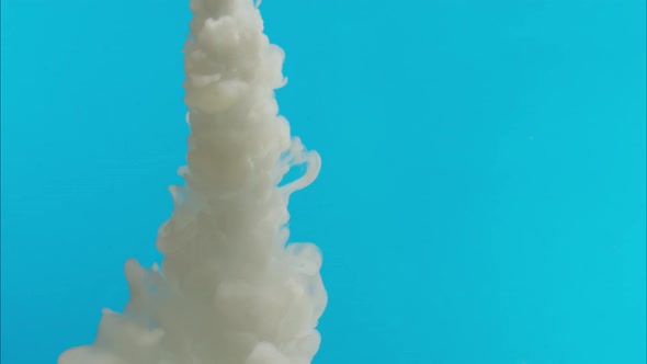 White Jet of Vapor Steam Underwater on Blue Background Smoke Fog White Smoke Cloud alt