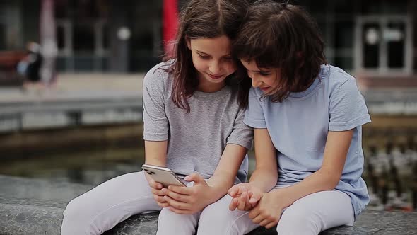 Children Taking Selfie on Smartphone