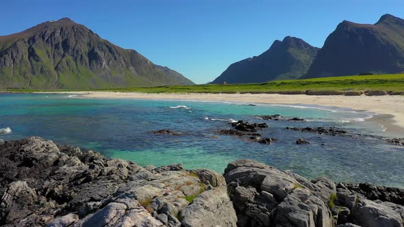 Beach Lofoten Islands Is an Archipelago in the County of Nordland, Norway alt