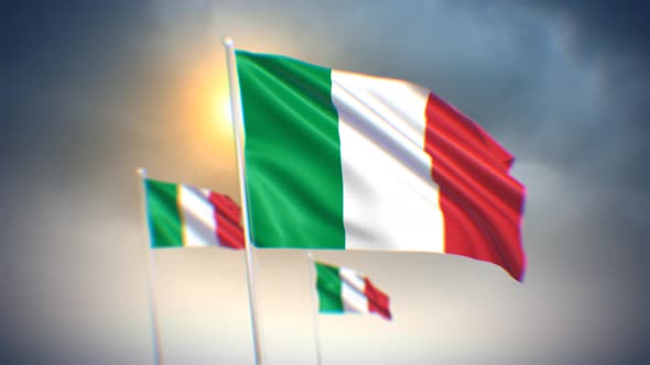 Italy Flags Background 4K