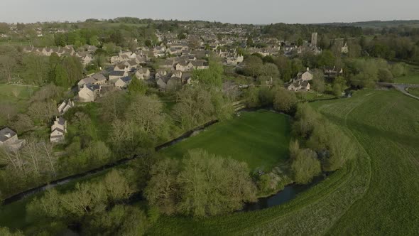 Charlbury Town Aerial View Oxfordshire Spring Season UK