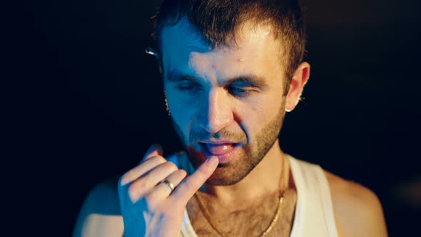 Drug Dealer Checks the Quality of Drugs alt