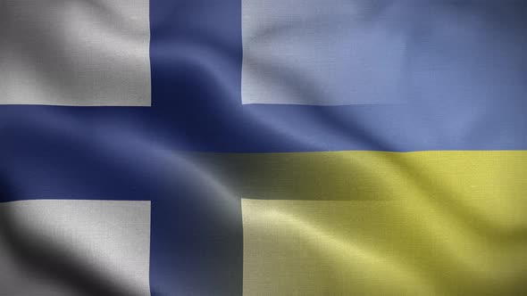 Ukraine Finland Flag Loop Background 4K