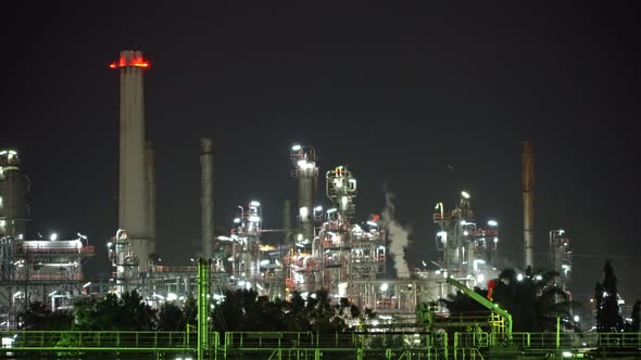 Petrochemical oil refinery and sea in industrial engineering, Bangkok, Thailand alt