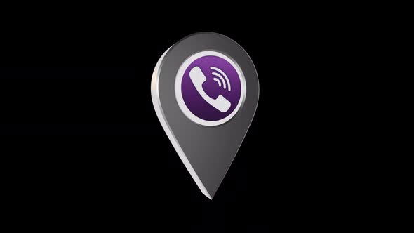 3D Rotating Viber Location Pin Icon Animation With Alpha Channel 2K alt