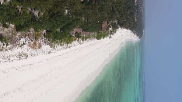 Zanzibar Tanzania  Vertical Video of the Ocean Near the Coast Slow Motion alt