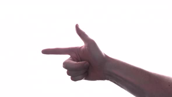 Person does hand gesture with bright white backdrop 16 alt