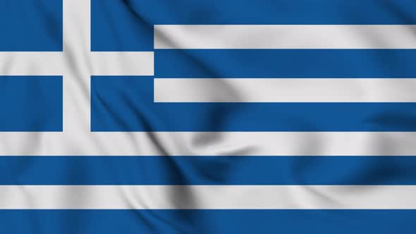 Greek flag seamless waving animation