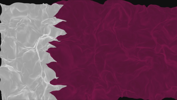 flag Qatar turns into smoke. State weakening concept a crisis, alpha channel alt