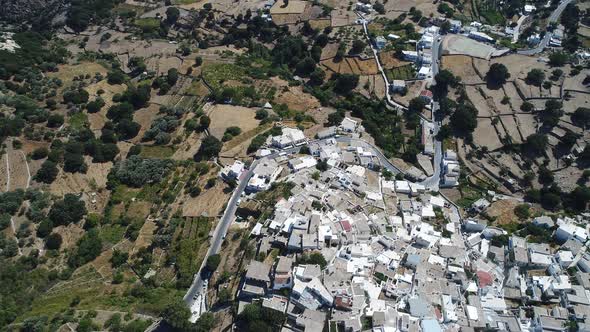 Koronida village on the island of Naxos in the Cyclades in Greece seen from t alt