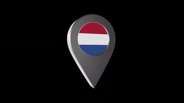 3d Animation Map Pointer With Netherlands With Alpha Channel - 2K alt