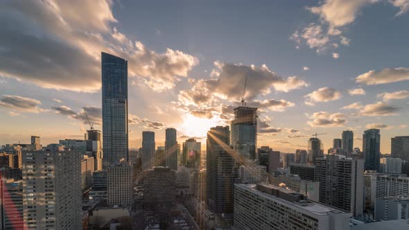 City Skyline Architecture Toronto Sunset