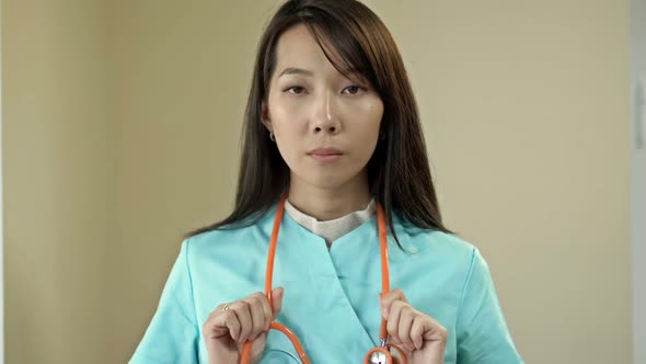 Portrait of a Young Asian Female Doctor