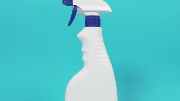 White Bottle with Household Chemicals Spray