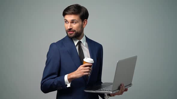 Full  Video of Young Handsome Stylish Businessman - 4x Slow Motion alt