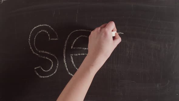 Timelapse Word Sex is Written on a Chalkboard By Hand alt