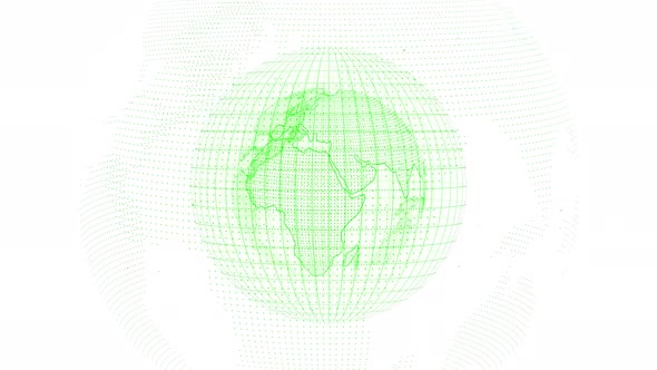 Green Color Spinning 3d Earth Animated White Background alt