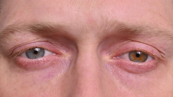 Masculine Look. Eyes Close Up.