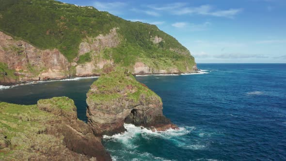 Aerial View of the Coastal Landscape on a Bright Sunny Day alt