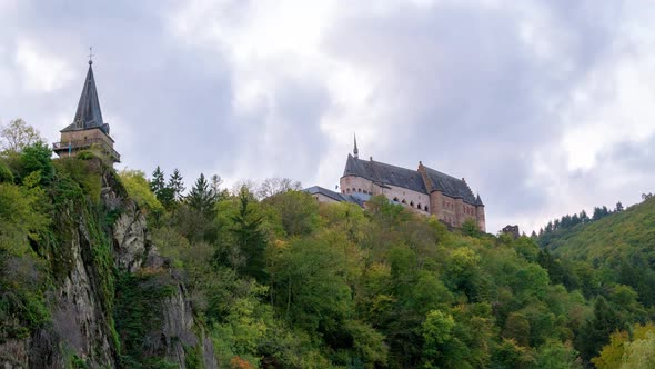 Vianden Castle Daylight timelapse