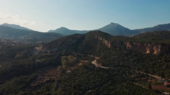 Beautiful Landscape Aerial View From Drone Over Olive Garden Camping Amazing Limestone Cliff Rocky alt