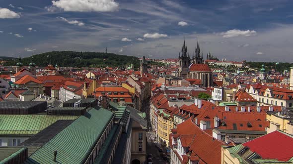 View From the Height Powder Tower in Prague Timelapse alt