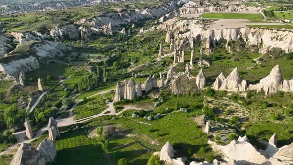 The best landscapes of Cappadocia aerial view 4 K alt