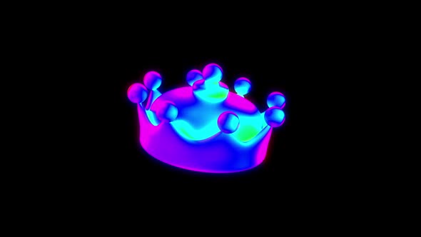 Crown Flying Psychedelic 3D Animation for Colorful NFT alt