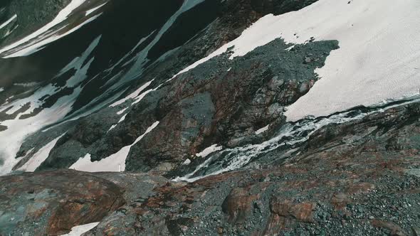 Mountain Glacial Waterfall Aerial