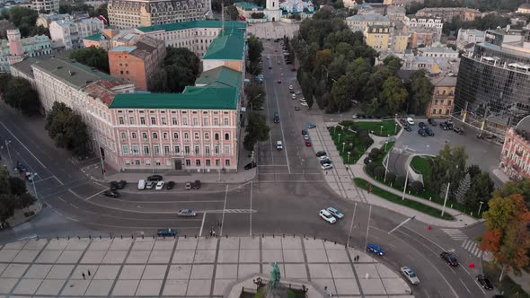 Aerial View of the Bell Tower and Saint Sophia's Cathedral at Dusk Kiev, Ukraine alt