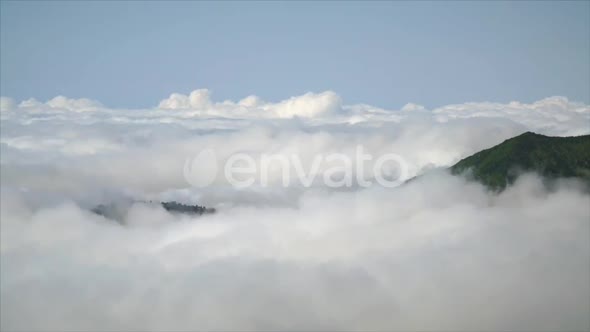8K Sea of Clouds Landscape From Mountain Summit at Above The Cloud