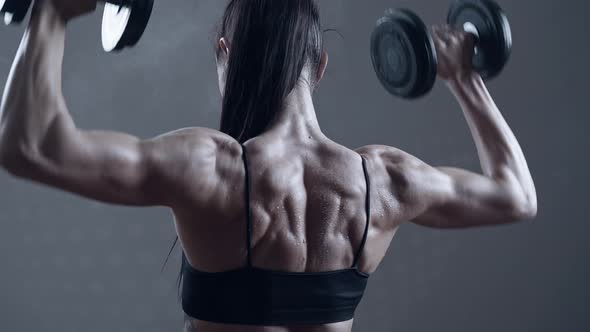 Professional Female Bodybuilder Training Muscles