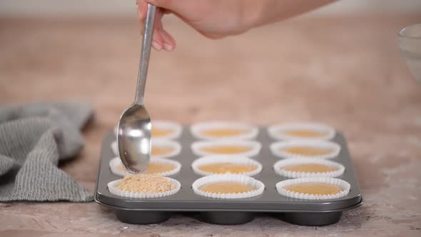 The Process of Preparing Muffins in the Kitchen