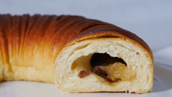 round pie roll with sweet filling