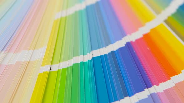 Large Palette with Bright Examples of Summer Fabrics. Close Up alt