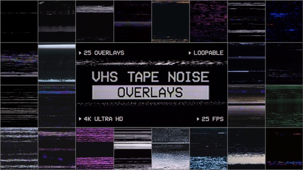 VHS Tape Noise Overlay Pack 4K