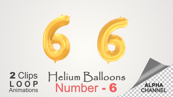 Celebration Helium Balloons With Number – 6